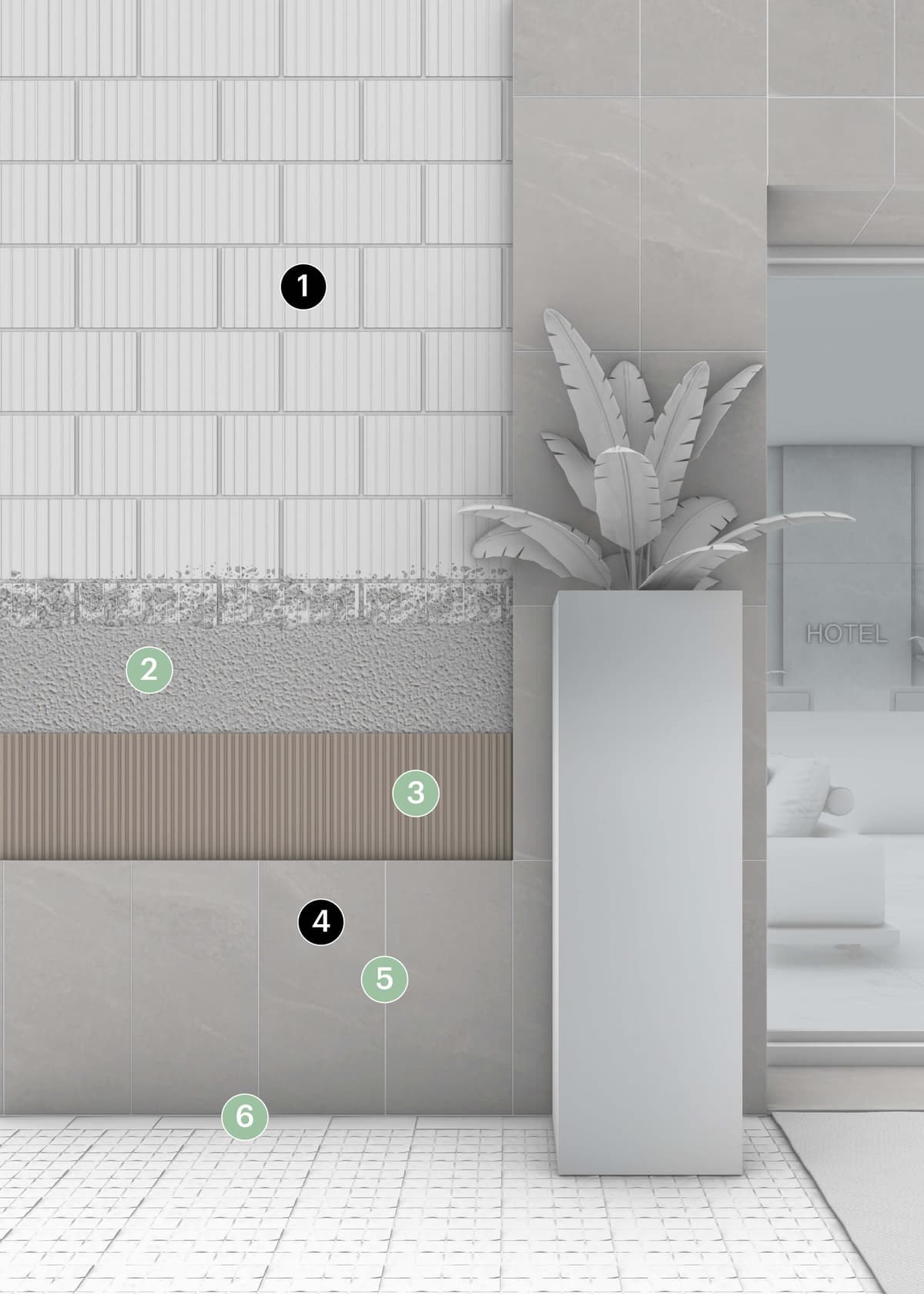 2.23A Posa in facciata su intonaco